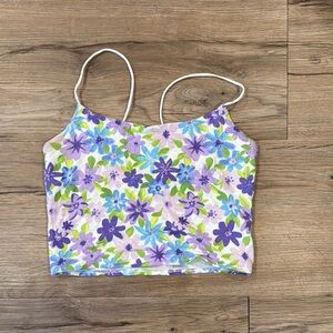 Floral pacaun tank top